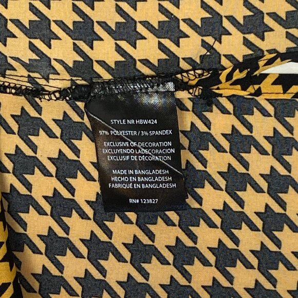 Harve Benard Print Series Cap Sleeve Stretch Band Crew Neck Houndstooth Top M - Picture 12 of 13